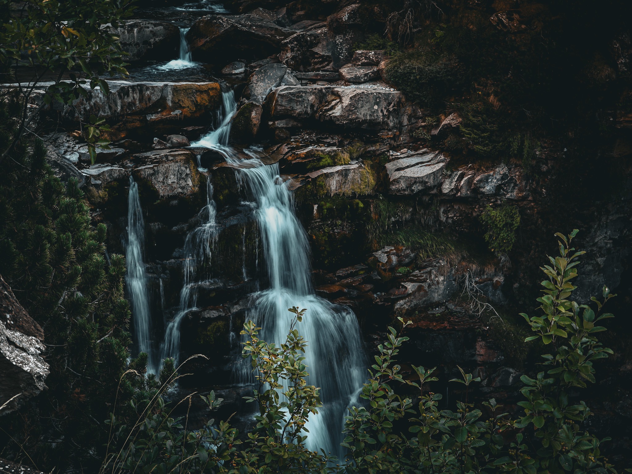 Cascada entre sombras